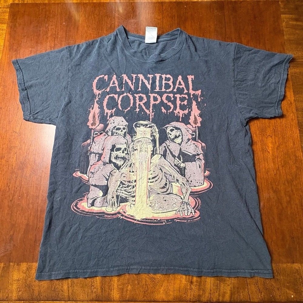 Cannibal Corpse Skeleton Gore Graphic Death Metal Band Tee Gildan Large